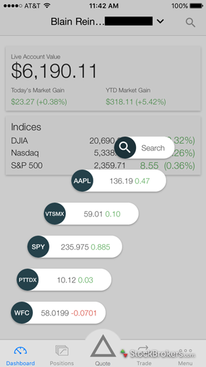 OptionsHouse mobile quote fan