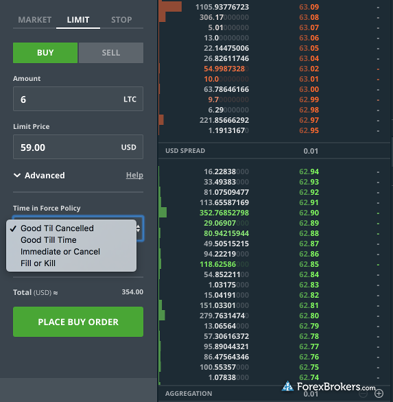 coinbase order types